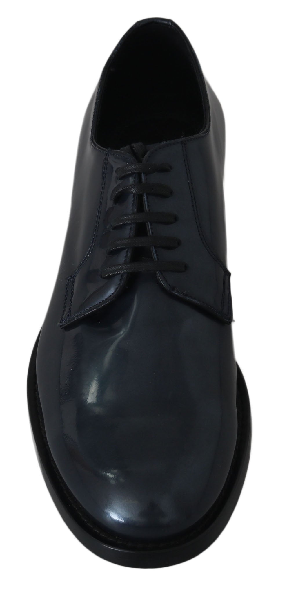Dolce & Gabbana Blaue Leder Derby Kleid Formelle Schuhe-4