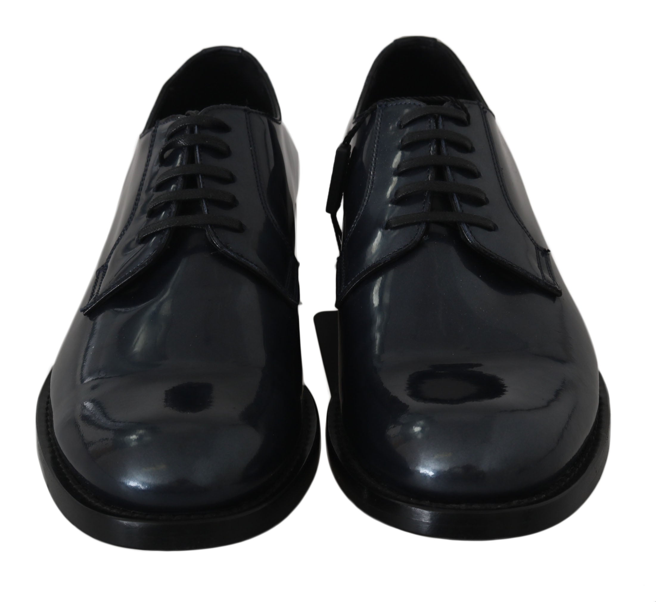 Dolce & Gabbana Blaue Leder Derby Kleid Formelle Schuhe-5
