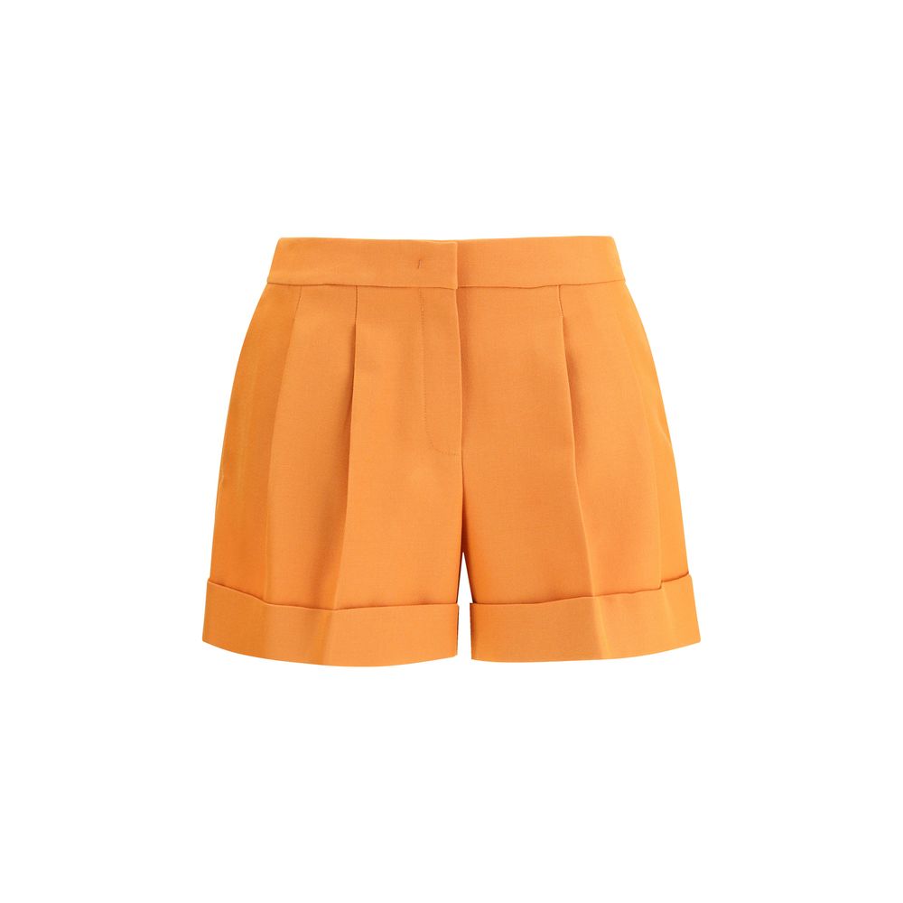 Fendi Orange Fleece Wool Bermuda Shorts-1