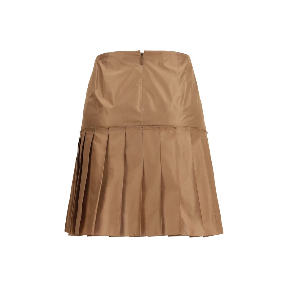 Fendi Brown Silk Mini Skirt-2
