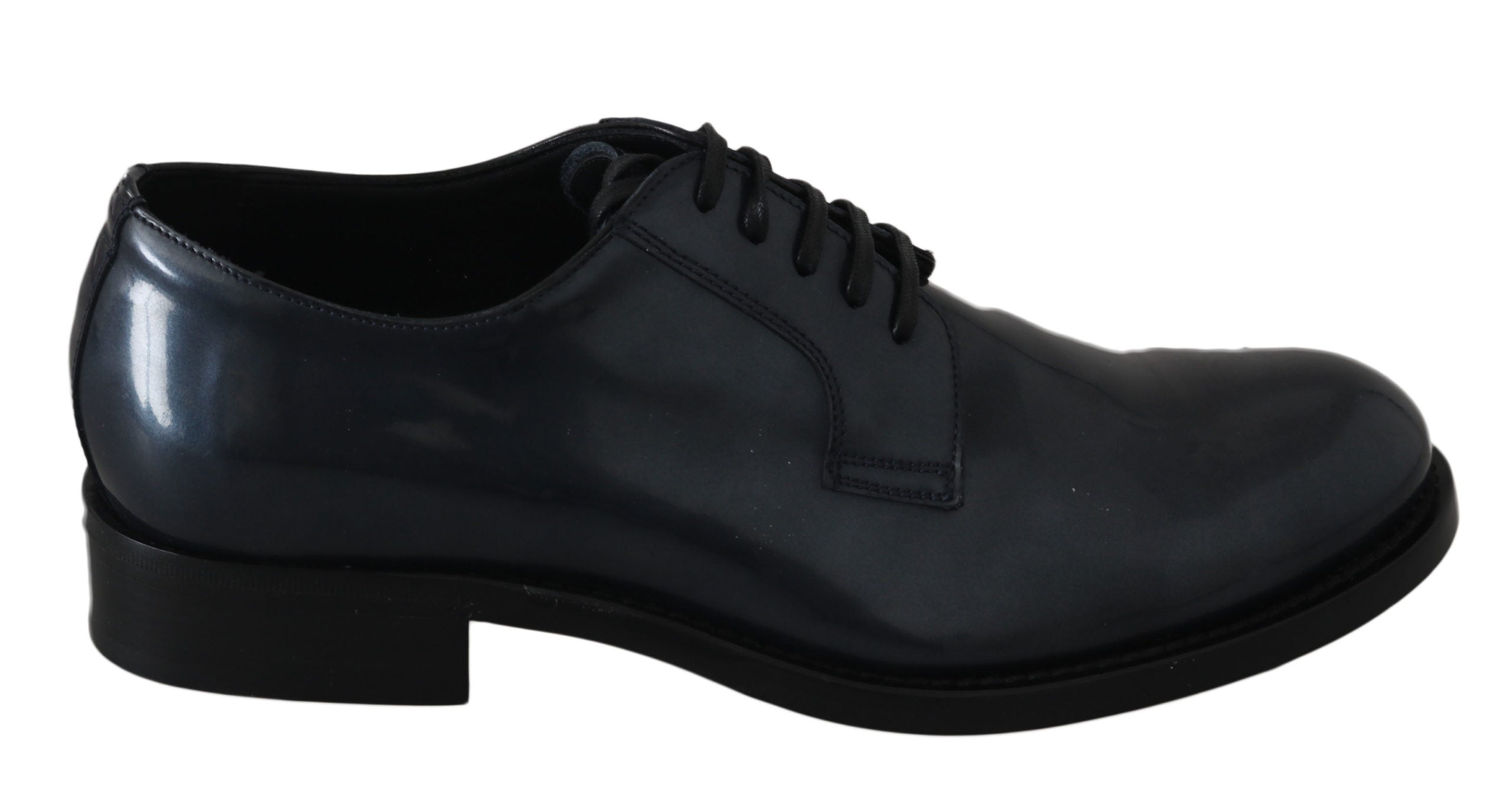 Dolce & Gabbana Blaue Leder Derby Kleid Formelle Schuhe-1