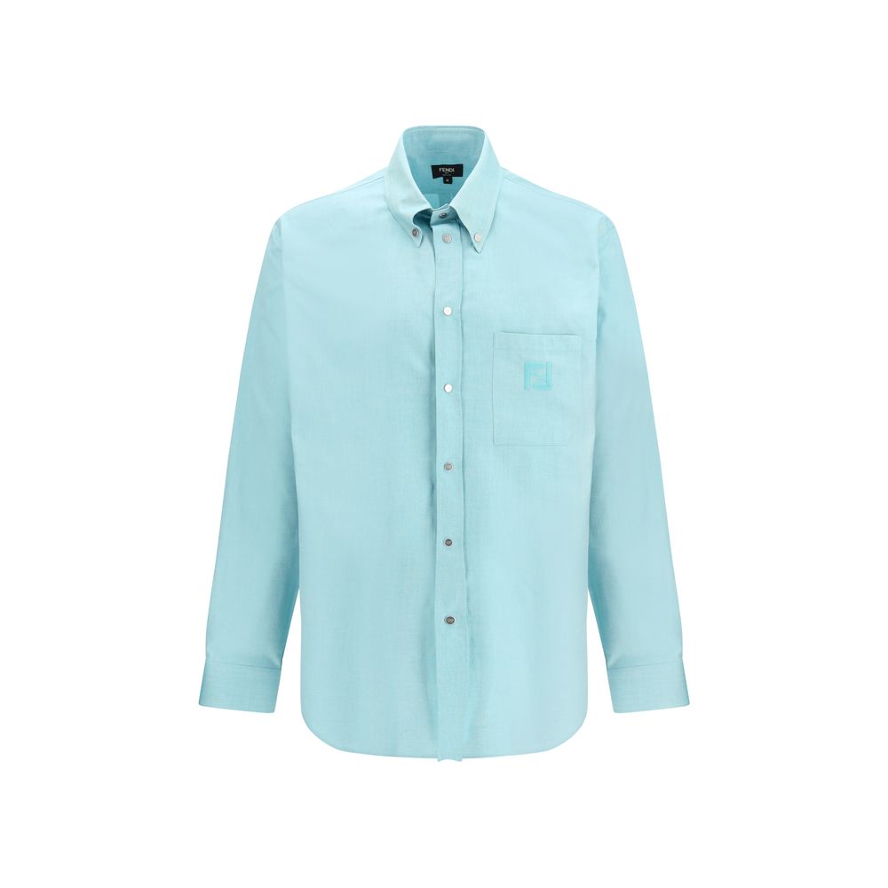 Fendi Blue Cotton Shirt-1