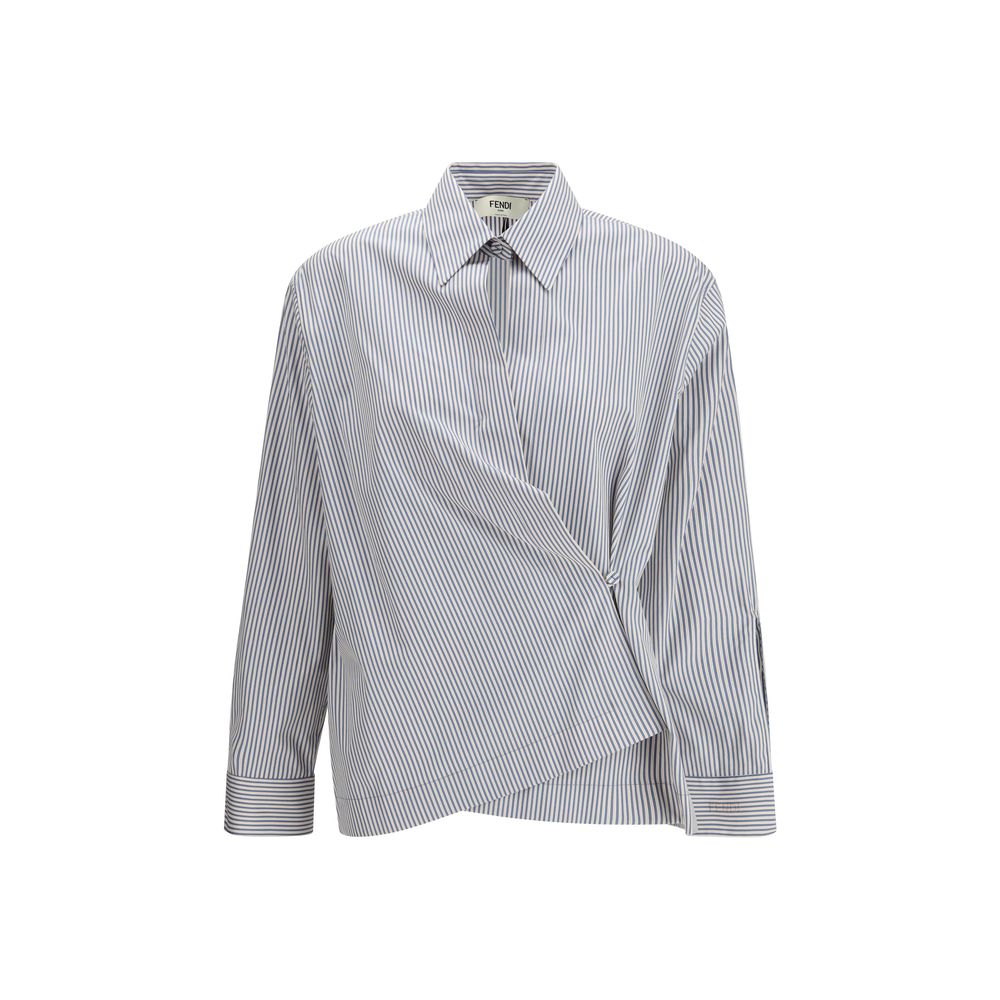 Fendi Mehrfarbiges Baumwollhemd mit Muster-1