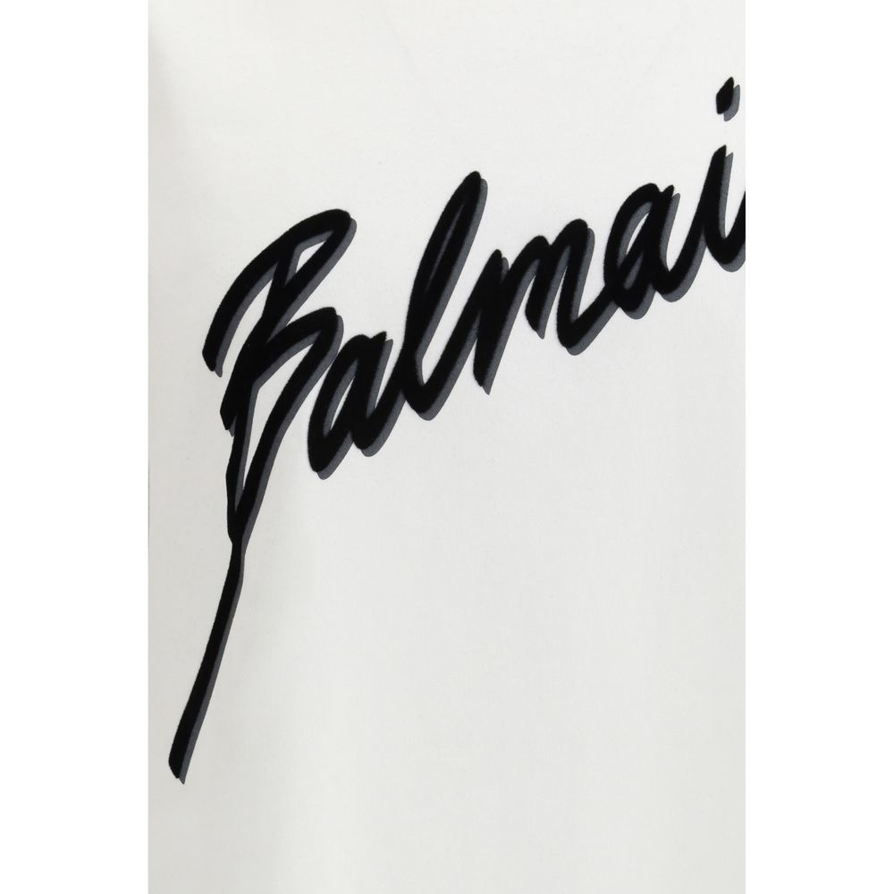 Balmain White Cotton T-Shirt-3