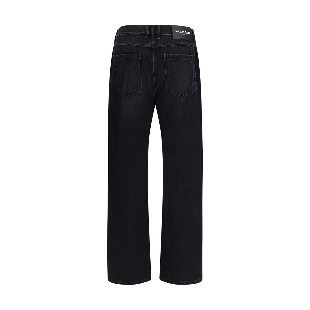Balmain Black Cotton Denim Jeans-2