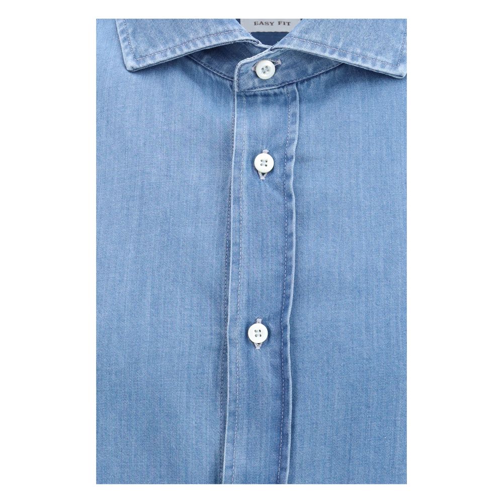 Brunello Cucinelli Blaues Denim-Hemd-3
